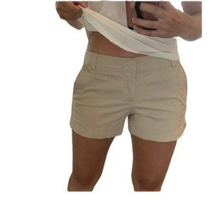 NWT New York & Company Tan Straight Hampton 7'' Twill Short Women's Size 17.25